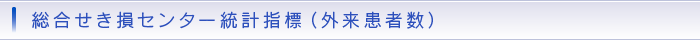 総合せき損センター統計指標（外来患者数）
