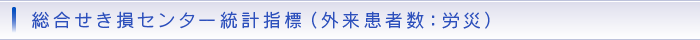 総合せき損センター統計指標（外来患者数：労災）