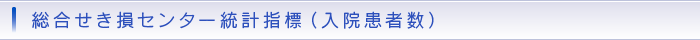 総合せき損センター統計指標（入院患者数）
