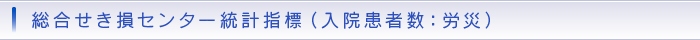 総合せき損センター統計指標（入院患者数：労災）