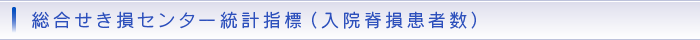 総合せき損センター統計指標（入院脊損患者数）